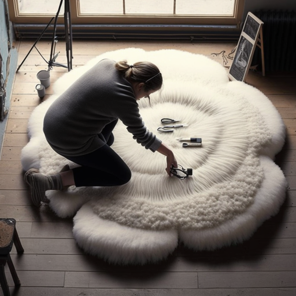 brush sheepskin rug